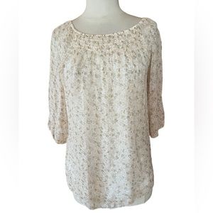 Guisy, Made in Italy,‎ 100% Silk Floral Shell Cottagecore Blouse